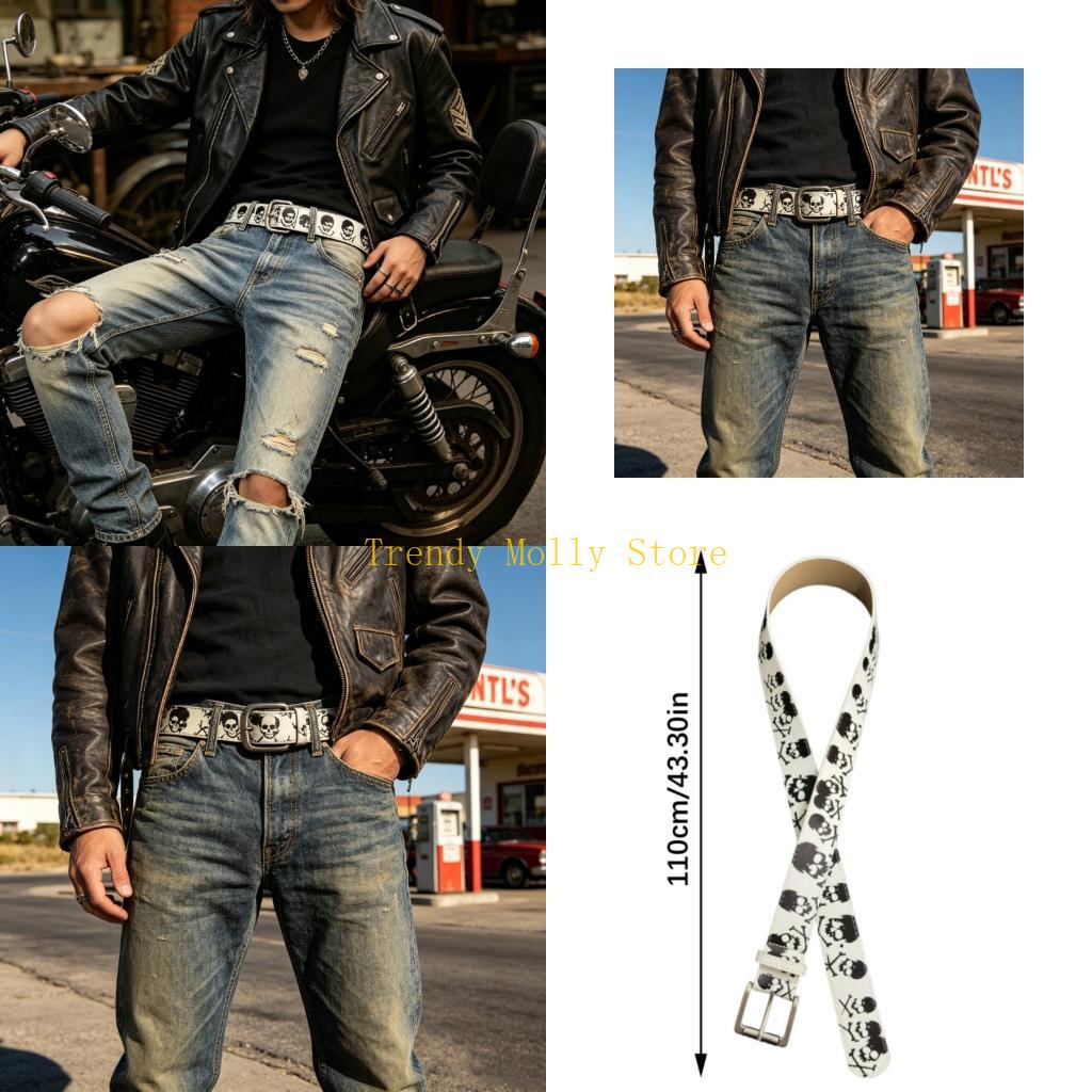 Street Fashion Reference - N5KB Unique Retro Skull Art PU