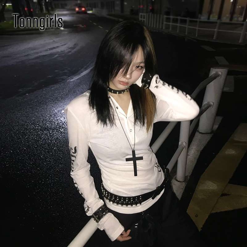 Graphic Hoodie Streetwear - Tonngirls Y2k Vintage T Shirt Women