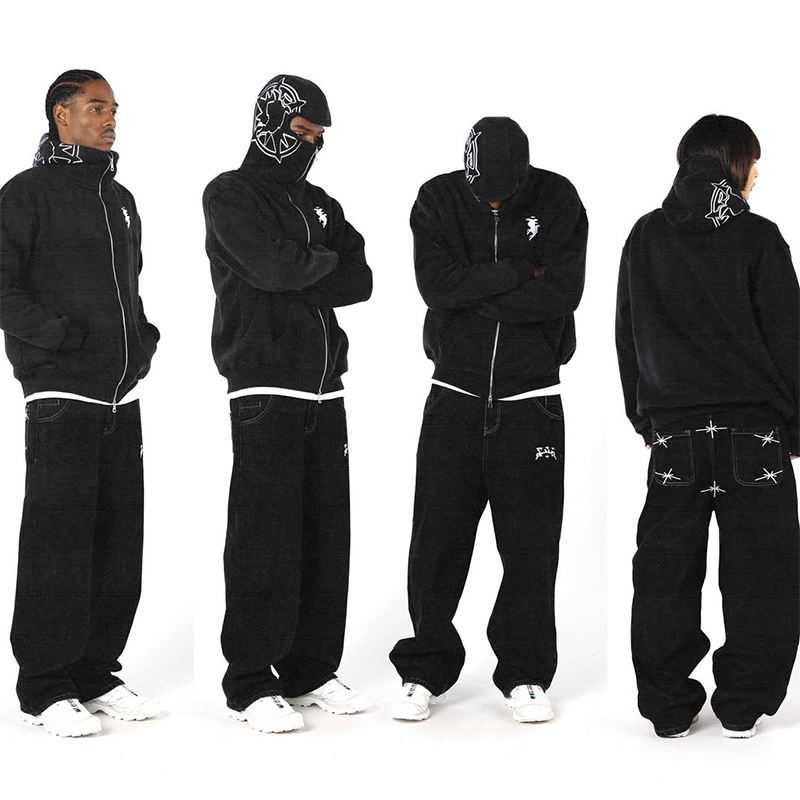 Graphic Hoodie Streetwear - Embroidery Graphic Streetwear Hoodie Y2K Harajuku