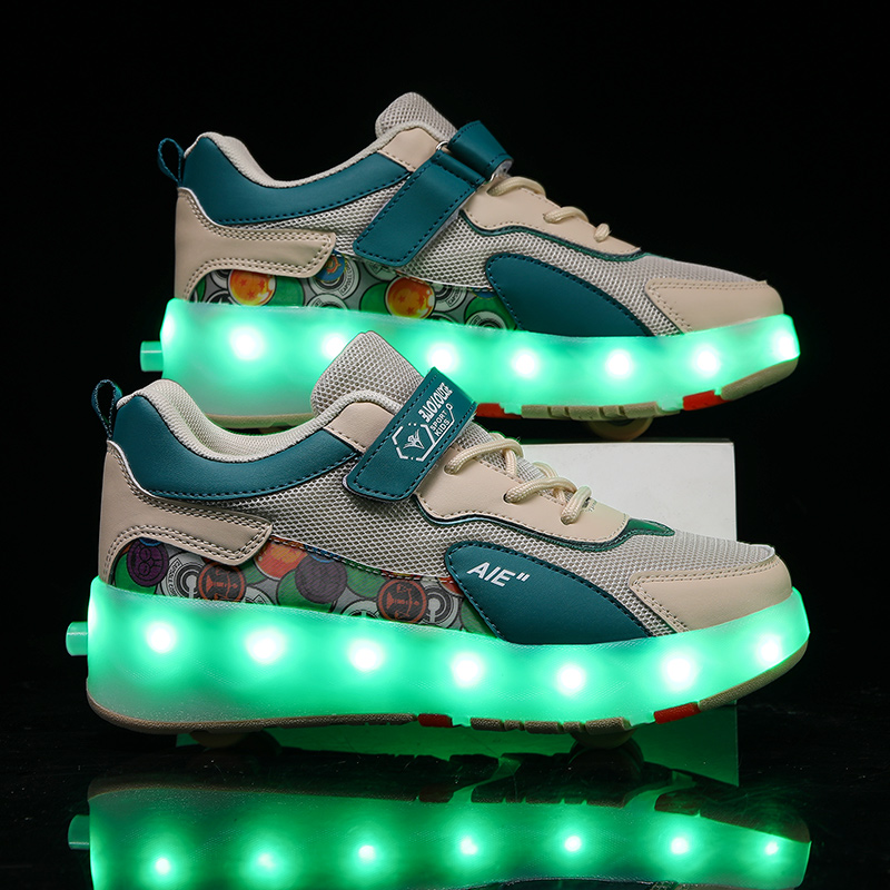 Street Fashion Youth - Youth Roller Shoes With 4 Wheels