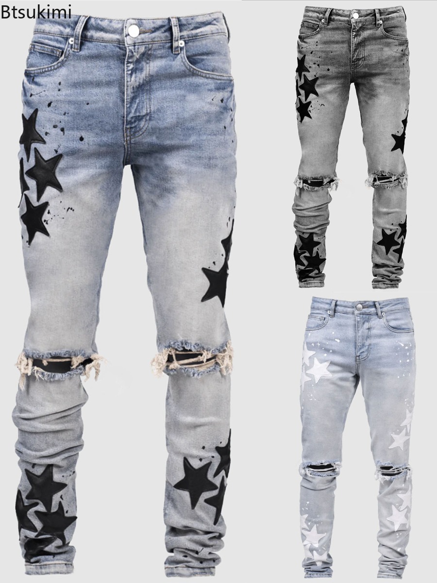 Street Fashion Style Male - New Men Jeans Fashion Mid Waist