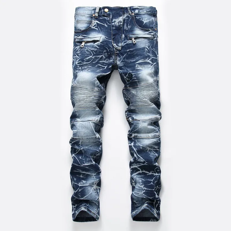 Street Fashion Style Male - Zipper Pocket Retro Nostalgic Jeans Men's