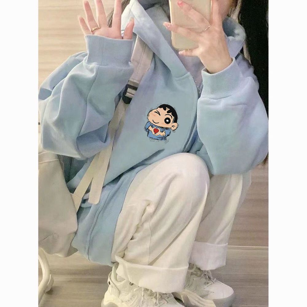 Hoodie Crayon Shin-Chan Print  - Graphic Hoodie Streetwear ulasan dan harga