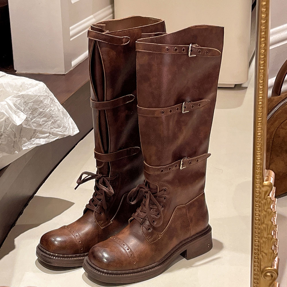Women's Knee High Boots Vintag - Street Fashion Youtube ulasan dan harga