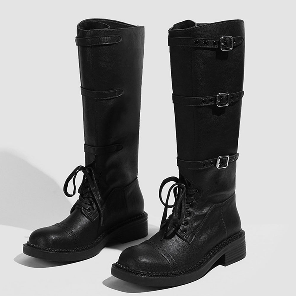 Women's Knee High Boots Vintag - Street Fashion Youtube ulasan dan harga