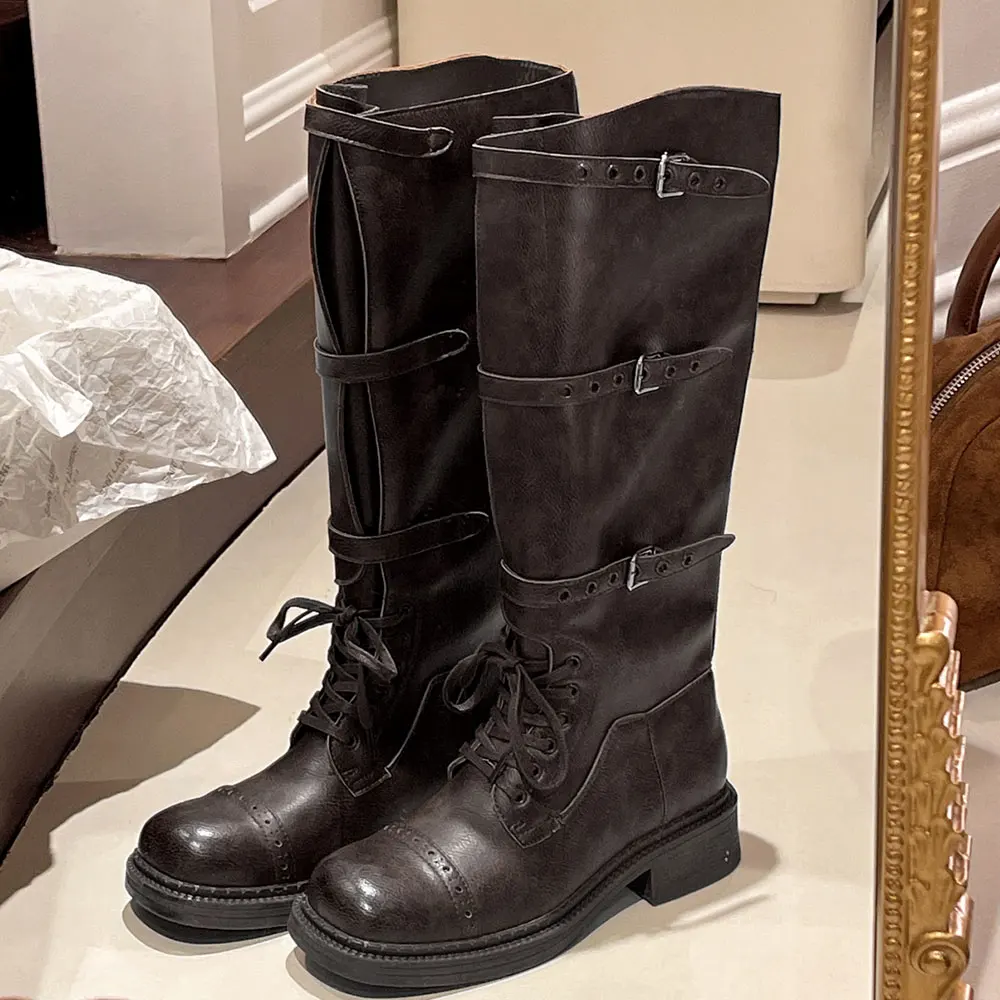 Women's Knee High Boots Vintag - Street Fashion Youtube ulasan dan harga