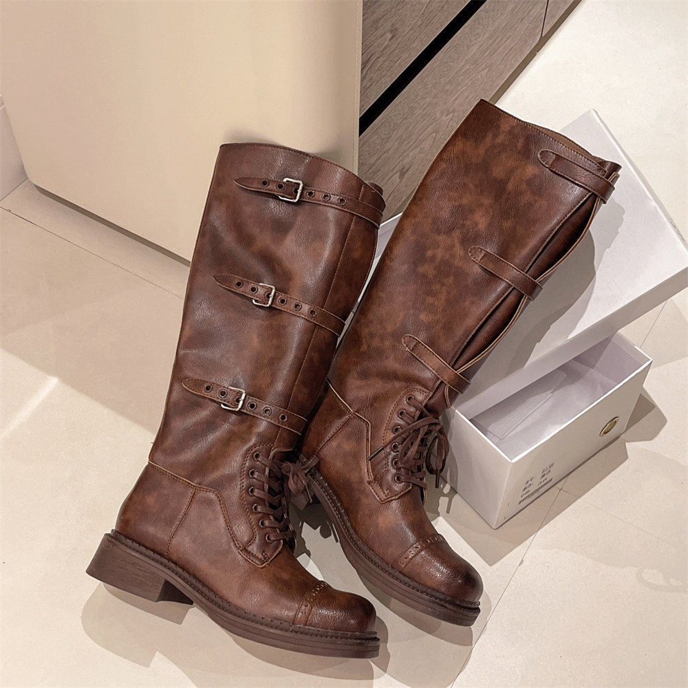 Women's Knee High Boots Vintag - Street Fashion Youtube ulasan dan harga