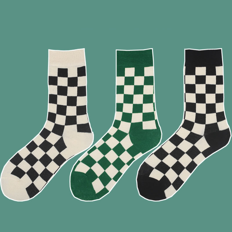 Women's Socks Black Checkerboa - Street Fashion Youtube ulasan dan harga