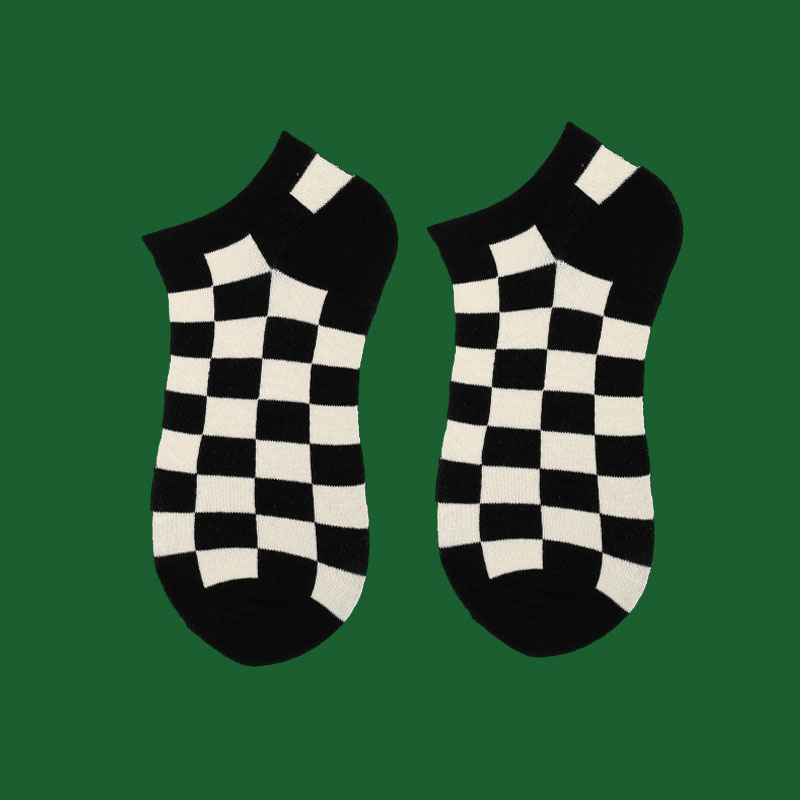 Women's Socks Black Checkerboa - Street Fashion Youtube ulasan dan harga