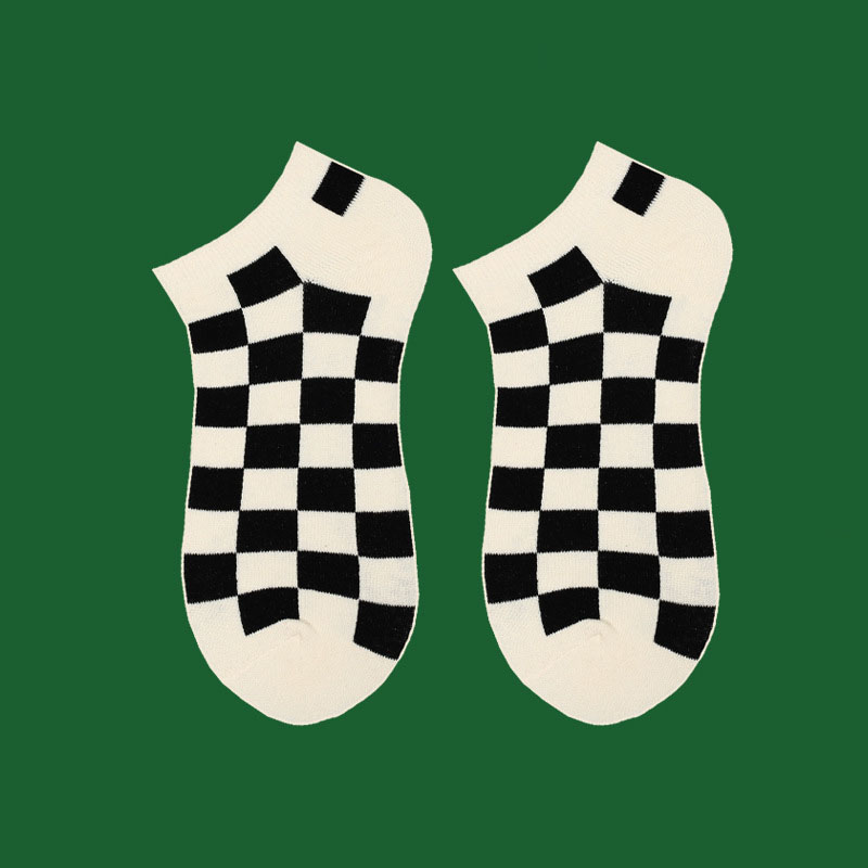Women's Socks Black Checkerboa - Street Fashion Youtube ulasan dan harga