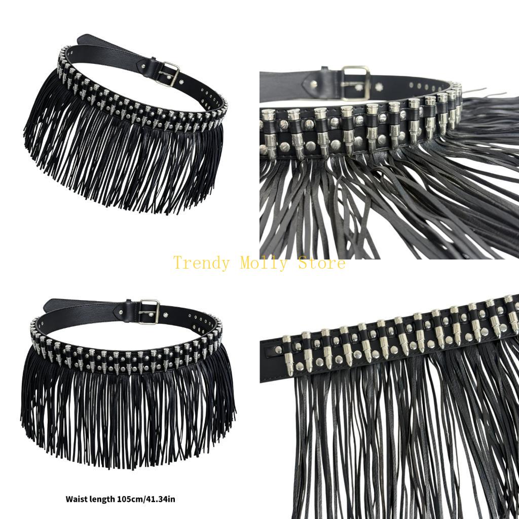 N5KB Edgy PU Leather Waist Bel - Street Fashion Reference ulasan dan harga
