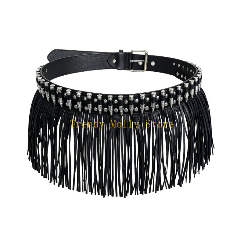 N5KB Edgy PU Leather Waist Bel - Street Fashion Reference ulasan dan harga
