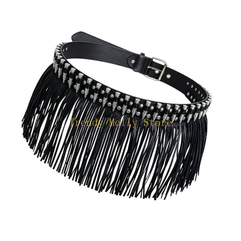 N5KB Edgy PU Leather Waist Bel - Street Fashion Reference ulasan dan harga