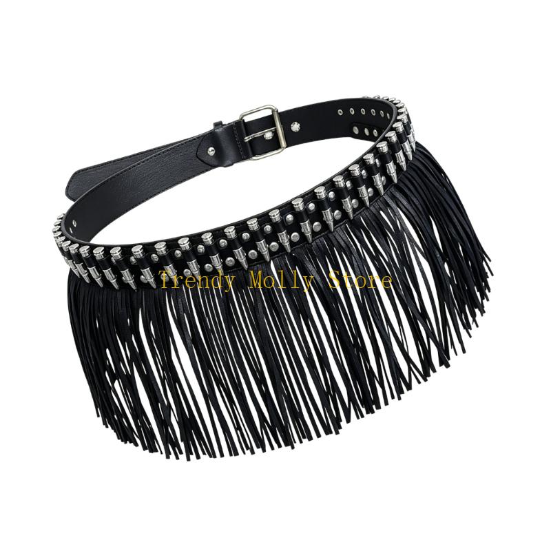 N5KB Edgy PU Leather Waist Bel - Street Fashion Reference ulasan dan harga