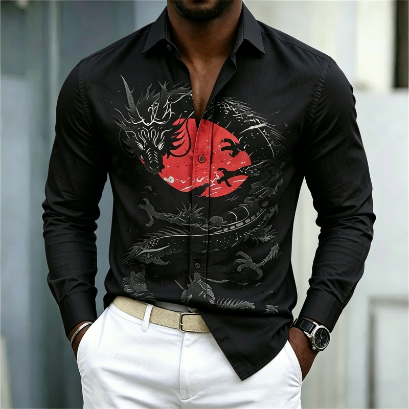 2026 New Men's Shirt White Bla - Street Fashion Men ulasan dan harga