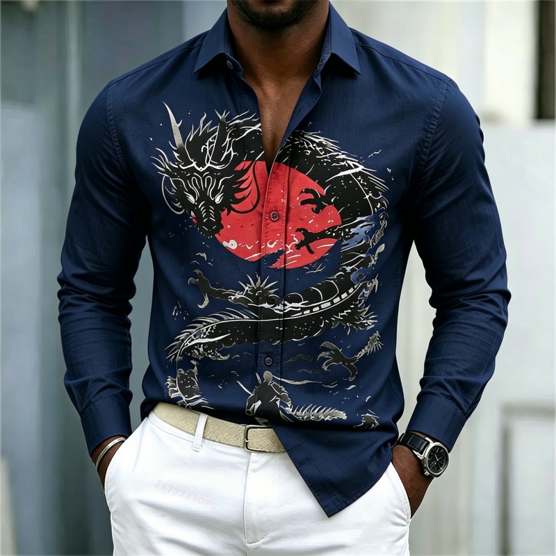 2026 New Men's Shirt White Bla - Street Fashion Men ulasan dan harga