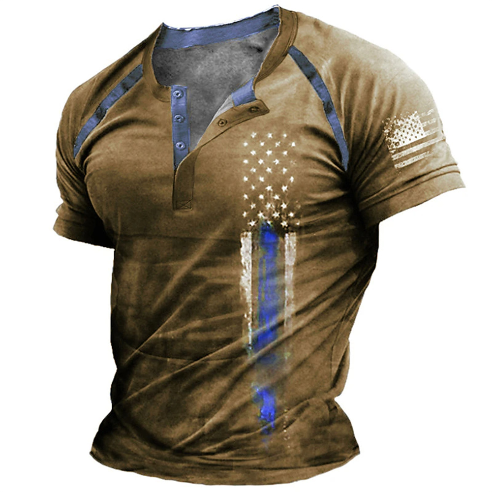 Funny 3D American Flag Print M - Street Fashion Men ulasan dan harga