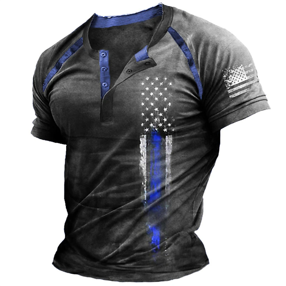 Funny 3D American Flag Print M - Street Fashion Men ulasan dan harga