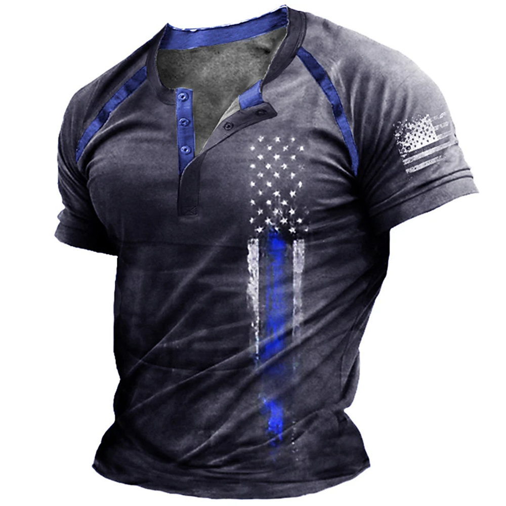Funny 3D American Flag Print M - Street Fashion Men ulasan dan harga