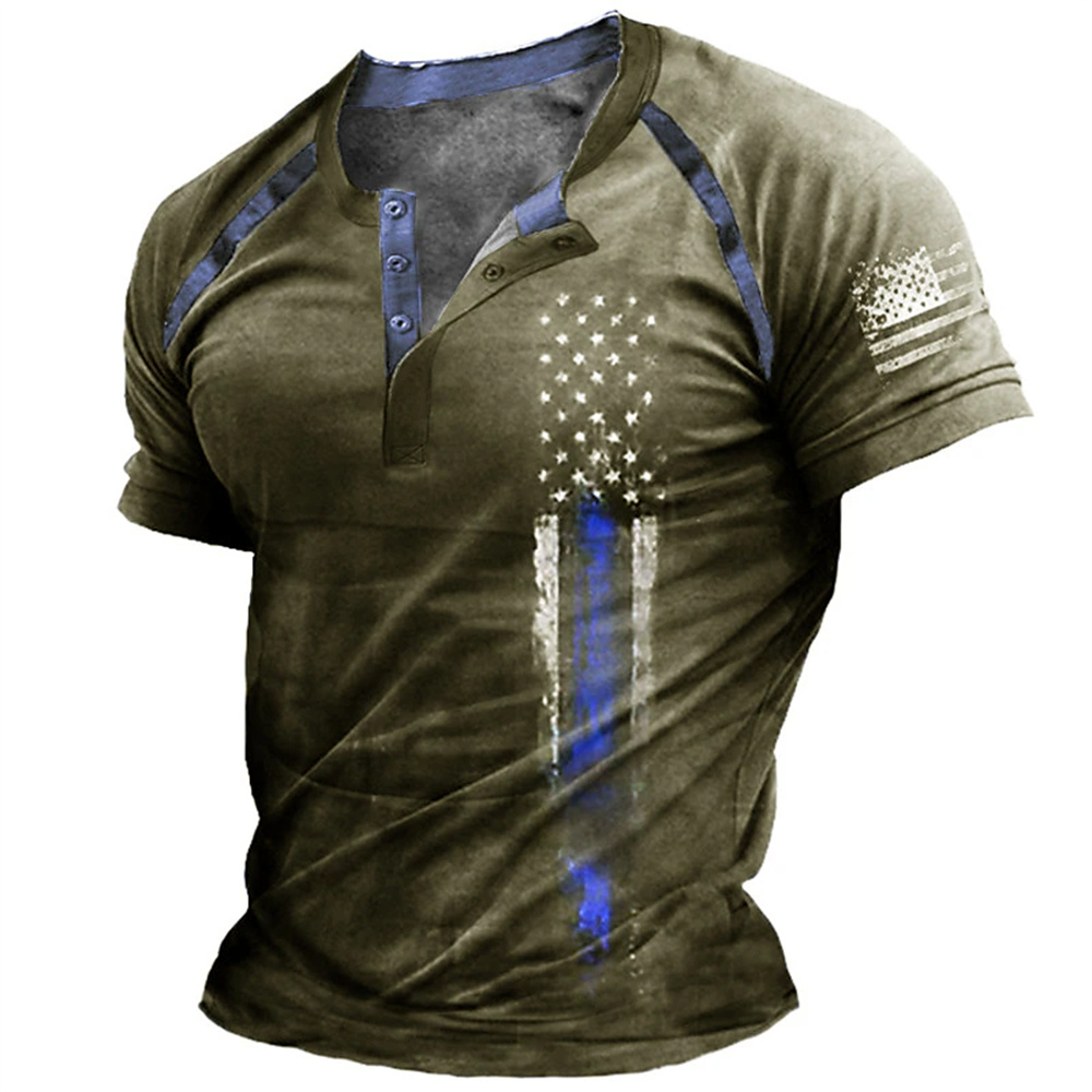 Funny 3D American Flag Print M - Street Fashion Men ulasan dan harga