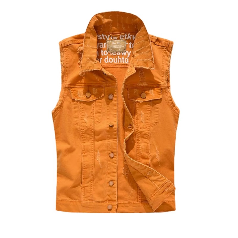 Men Slim Denim Vests Jackets W - Street Fashion Style Male ulasan dan harga