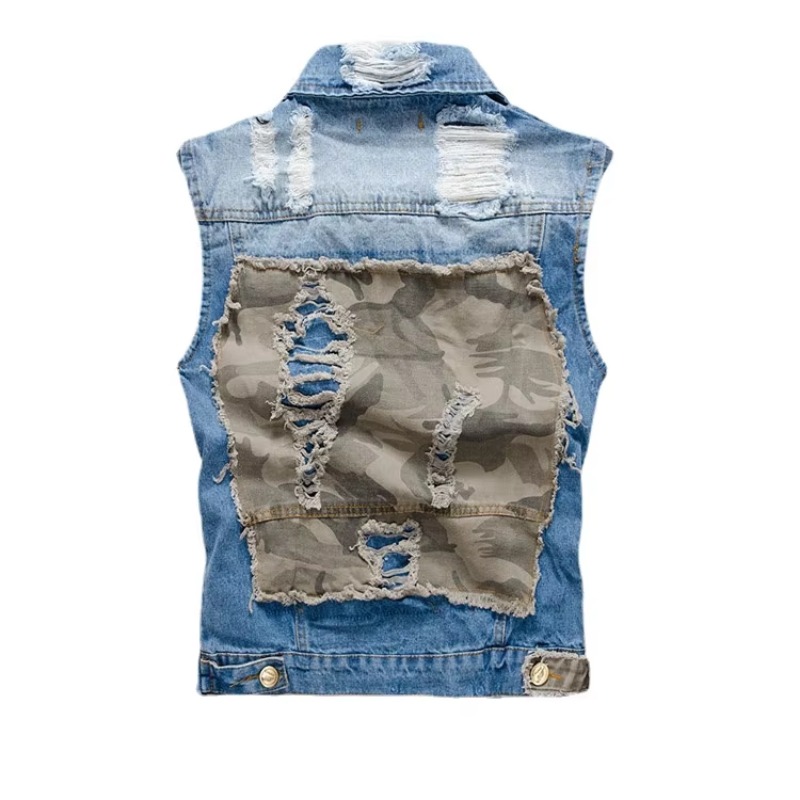 Men Slim Denim Vests Jackets W - Street Fashion Style Male ulasan dan harga