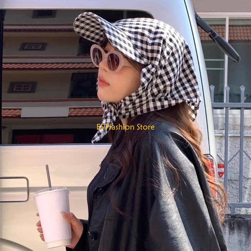 Y5GC Korean Styles Plaids Head - Street Fashion Reference ulasan dan harga