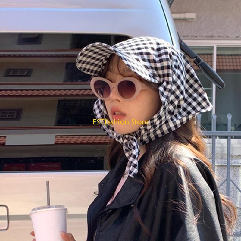 Y5GC Korean Styles Plaids Head - Street Fashion Reference ulasan dan harga