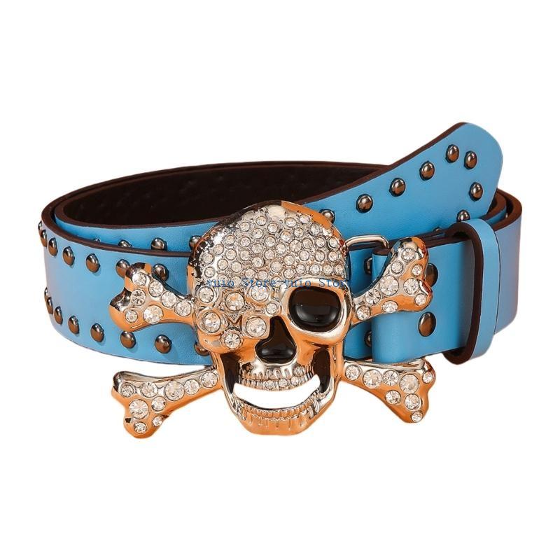 X7XB Rivet Studded Skull Buckl - Street Fashion Reference ulasan dan harga