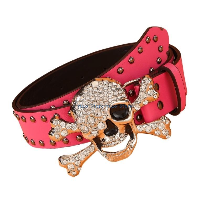 X7XB Rivet Studded Skull Buckl - Street Fashion Reference ulasan dan harga