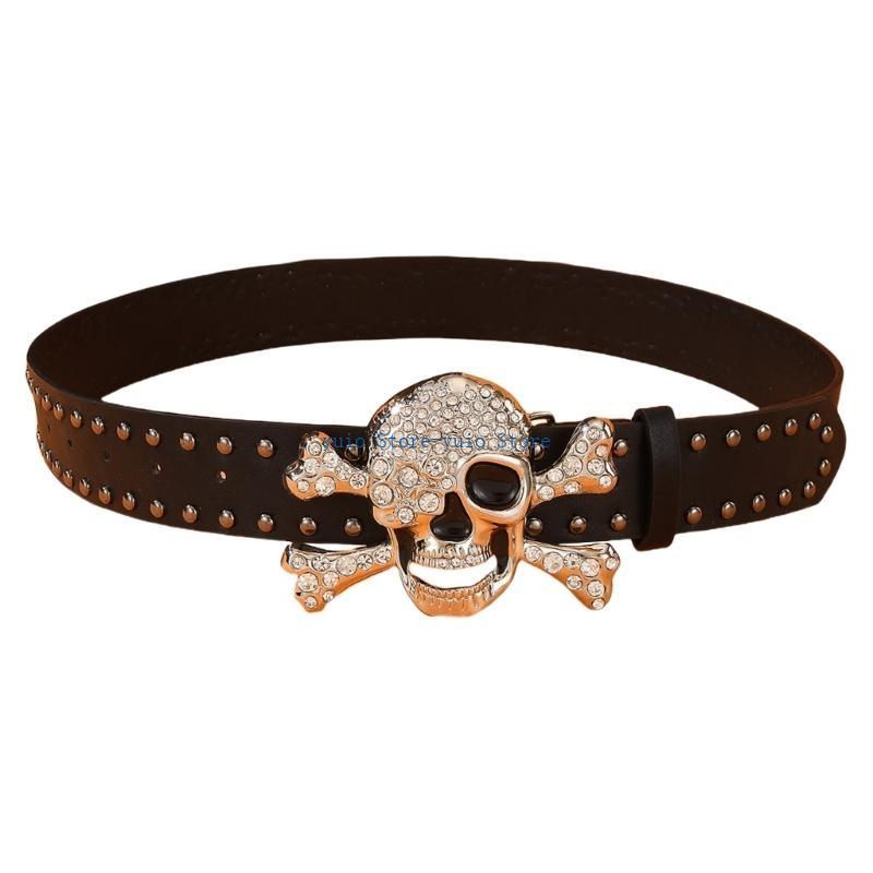 X7XB Rivet Studded Skull Buckl - Street Fashion Reference ulasan dan harga