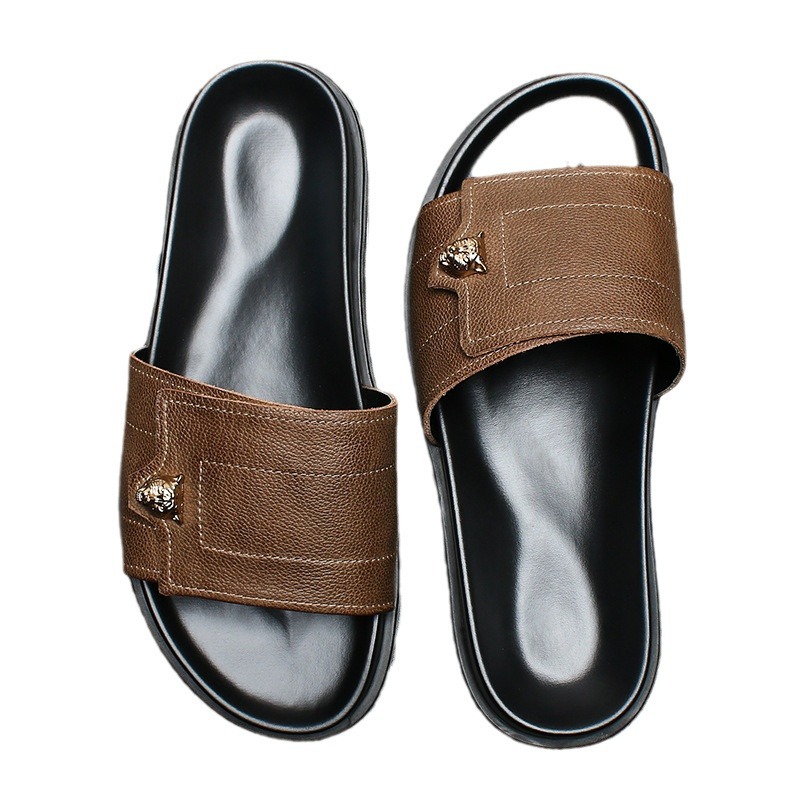 2025 New Genuine Leather Slipp - Street Fashion Style Male ulasan dan harga