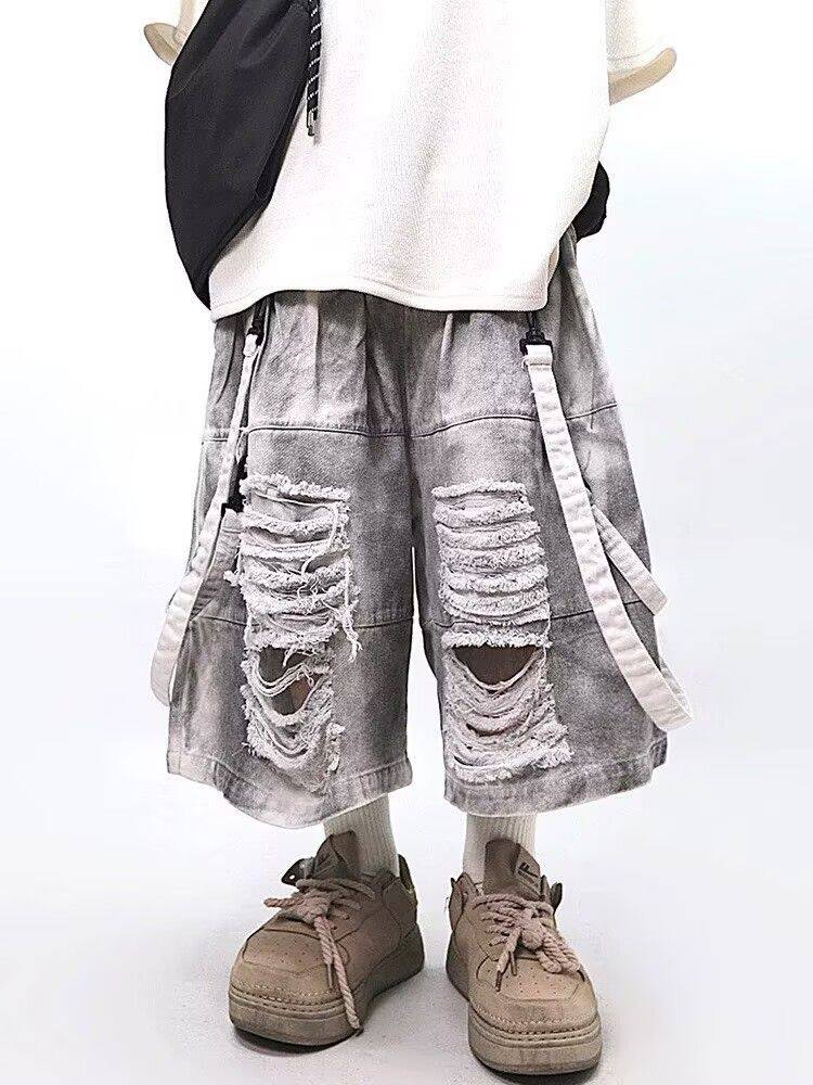 Retro Hip-hop Men's Ripped Jea - Street Fashion Style Male ulasan dan harga