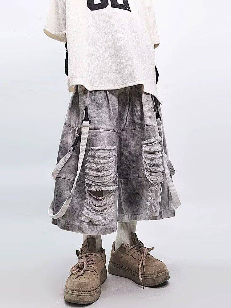 Retro Hip-hop Men's Ripped Jea - Street Fashion Style Male ulasan dan harga