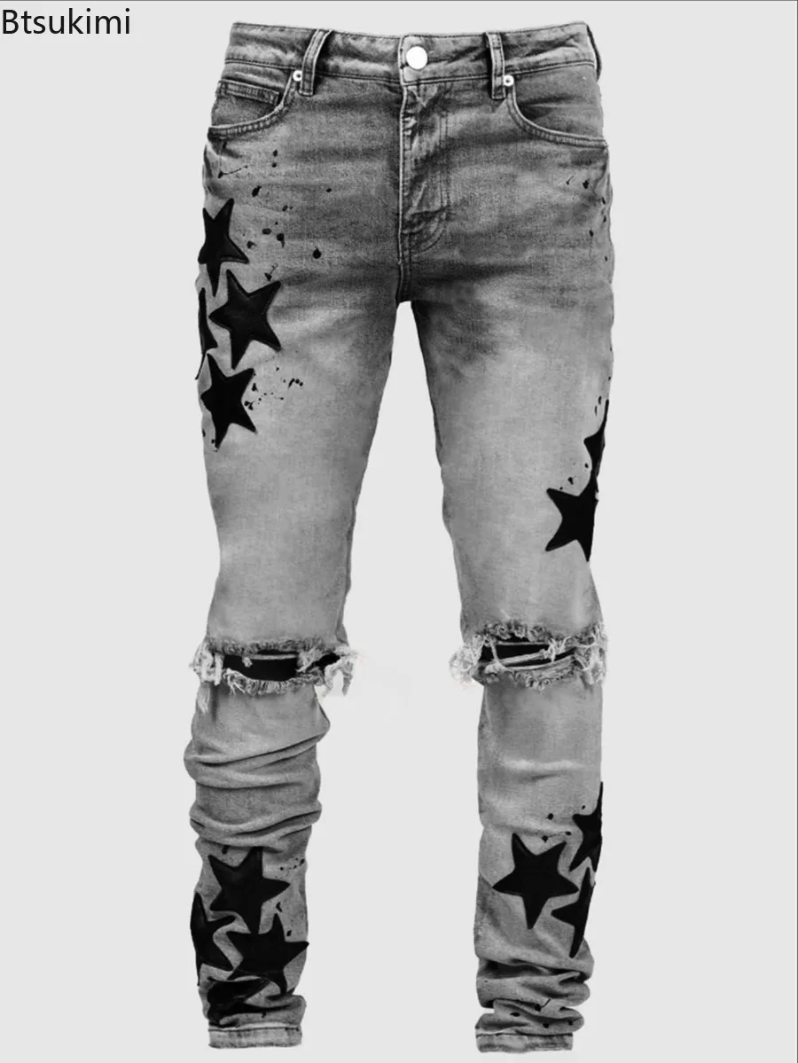New Men Jeans Fashion Mid Wais - Street Fashion Style Male ulasan dan harga