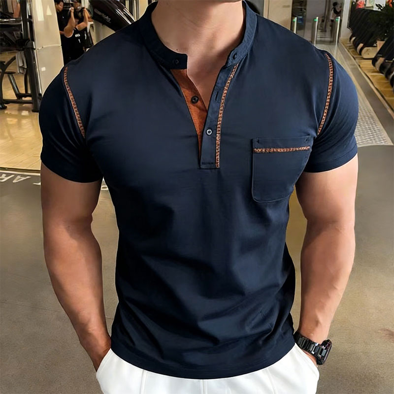 New Summer Men's Henry Collar  - Street Fashion Men ulasan dan harga